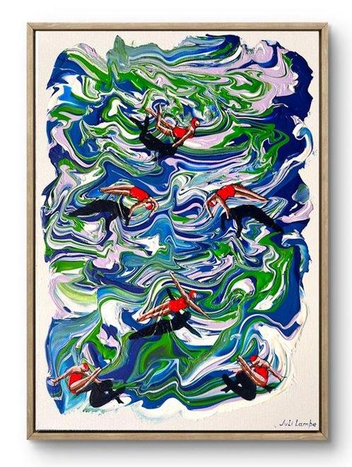Juli Lampe (XX-XXI) - Swimming Lovers. Free Balance., Antiek en Kunst, Kunst | Schilderijen | Modern