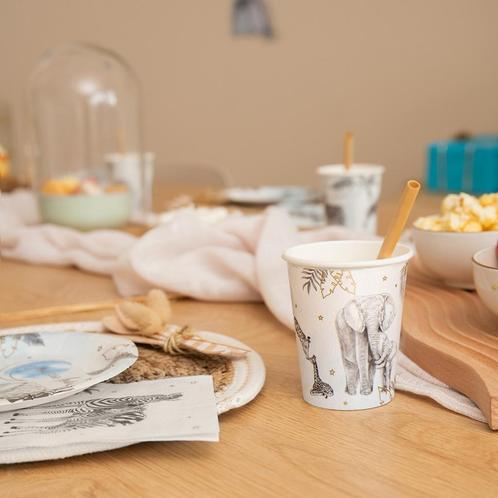 Geboorte Bekers Blauw Safari 250ml, Hobby en Vrije tijd, Feestartikelen, Nieuw, Verzenden