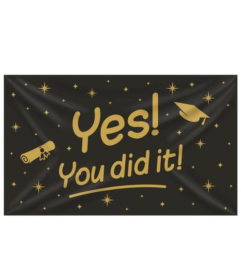 XXL Gevelvlag Yes You Did It! (150x90cm), Kleding | Dames, Carnavalskleding en Feestkleding, Nieuw, Ophalen of Verzenden