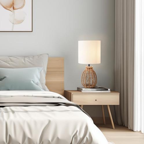 lux.pro Tafellamp Alfreton bureaulamp 36 cm E14 beige chroom, Huis en Inrichting, Lampen | Tafellampen, Verzenden