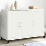vidaXL Dressoir 100,5x39x72 cm staal wit, 100 tot 150 cm, Verzenden, Nieuw, Metaal