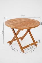 Teakea - Rond Teak Houten Bijzettafeltje | Salontafel Tuin, Huis en Inrichting, Verzenden, Nieuw
