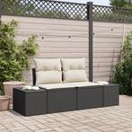 vidaXL Tuinbank 2-zits met opbergruimte en kussens poly, Tuin en Terras, Tuinsets en Loungesets, Verzenden, Nieuw, Rotan
