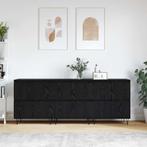 vidaXL Dressoirs 3 pcs Zwart eiken 180 x 35 x 70 cm Bewerkt, Huis en Inrichting, Kasten | Dressoirs, Verzenden, Nieuw, Overige houtsoorten