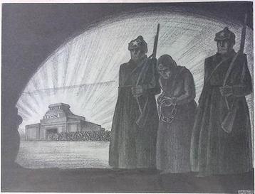 Nadezhda Krupskaya wordt gevangen genomen op spotprent beschikbaar voor biedingen