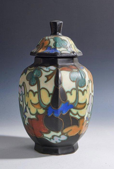 Bergen Plateel - C.M. Bergen - Vaas - Polychrome Art Deco, Antiek en Kunst, Kunst | Designobjecten