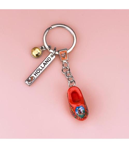 Sleutelhanger houten klomp met bedels Holland - oranje, Kleding | Heren, Schoenen, Nieuw, Ophalen of Verzenden