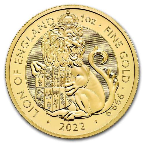 Gouden Tudor Beast Lion of England 1 oz 2022, Postzegels en Munten, Munten | Europa | Niet-Euromunten, Losse munt, Goud, Overige landen