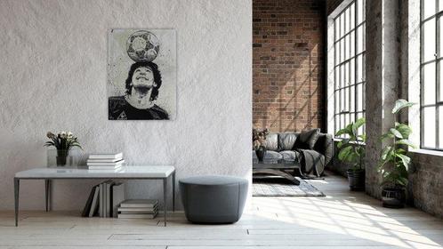 Diego Maradona - handpainted and signed painting - by artist, Verzamelen, Overige Verzamelen