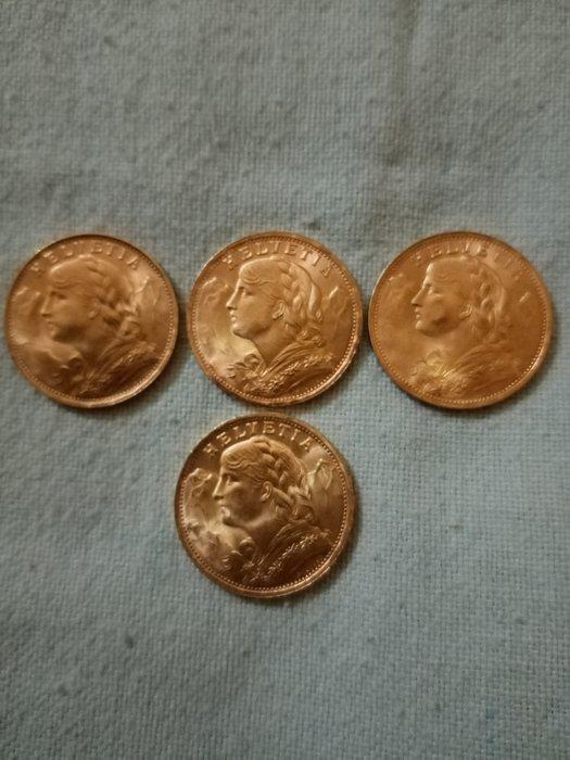 Frankrijk, Zwitserland. Lotto 4 Marenghi + 2 Sterline oro, Postzegels en Munten, Munten | Europa | Niet-Euromunten