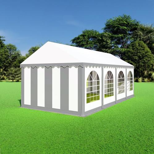 Partytent 4x8 PVC - Professional | Grijs / wit, Tuin en Terras, Partytenten, 4 tot 6 meter, 8 meter of meer, 2 meter of meer, Nieuw
