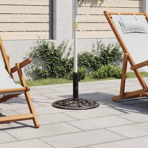vidaXL Parasolvoet 12 kg 48 cm gietijzer bronskleurig, Tuin en Terras, Parasols, Parasolvoet, Nieuw, Minder dan 1 meter, Verzenden