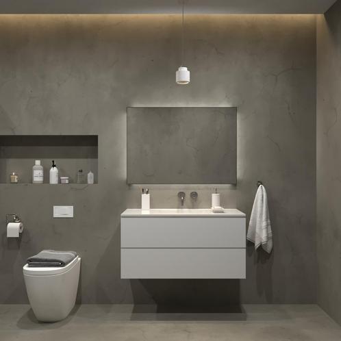 Badkamermeubelset Gliss Hermes 100 cm Hoogglans Wit, Doe-het-zelf en Verbouw, Sanitair, Bad, Nieuw, Ophalen of Verzenden