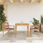 vidaXL 3-delige Tuinset met donkergrijze kussens massief, Tuin en Terras, Tuinsets en Loungesets, 2 zitplaatsen, Verzenden, Teakhout