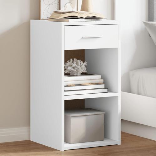 vidaXL Nachtkastjes 2 st 35x34x65 cm bewerkt hout wit, Huis en Inrichting, Slaapkamer | Nachtkastjes, Nieuw, Hout, Verzenden