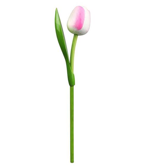 Houten tulp op steel 34 cm White pink, Kleding | Heren, Schoenen, Nieuw, Ophalen of Verzenden