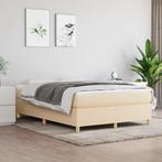 vidaXL Boxspring bed stof crèmekleurig 140x200 cm, Huis en Inrichting, Slaapkamer | Bedden, Verzenden, 140 cm, Stof, Nieuw