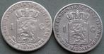 Nederland. Willem III. 1 Gulden 1855 en 1856  (Zonder