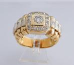 Zware 18k Gouden Herenring Rolex Ring 1.25 crt Diamanten, Sieraden, Tassen en Uiterlijk, Ringen, Nieuw, Goud, Goud, 20 of groter