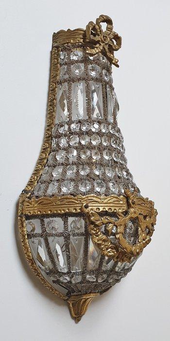Wandlamp - Kristal, Messing, Antiek en Kunst, Curiosa en Brocante