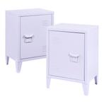 Nachtkast Inari set van 2 metaal 57x40x30 cm lichtpaars [en., Huis en Inrichting, Verzenden, Nieuw