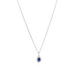 Witgouden entourage collier met saffier en diamant 14 krt, Verzenden, Zo goed als nieuw, Goud, Met hanger