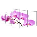 vidaXL Canvas muurdruk set orchidee 200 x 100 cm, Huis en Inrichting, Woonaccessoires | Schilderijen, Tekeningen en Foto's, Verzenden