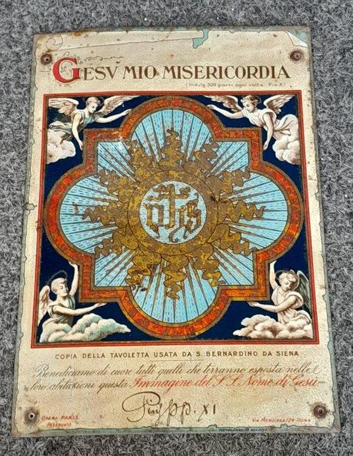 GESV MIO MISERICORDIA - Reclamebord (2) - Metaal, Antiek en Kunst, Antiek | Wandborden en Tegels
