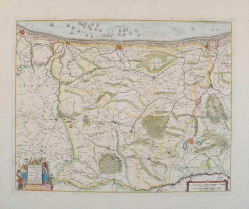 Kaart van West Flanders en Hauts-de-France, Antiek en Kunst, Kunst | Etsen en Gravures