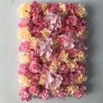 Flowerwall flower wall 40*60cm. 40 pink peachtinten roos, Hobby en Vrije tijd, Ophalen of Verzenden, Nieuw
