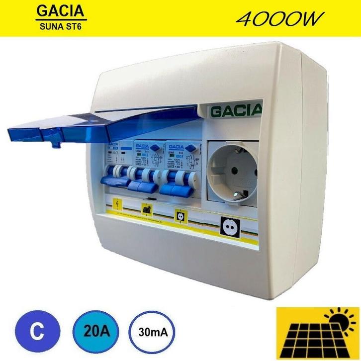 Gacia pv verdeler ST6 SUNA 4000W - 1x ALA C20 + 1x WCD, Doe-het-zelf en Verbouw, Elektra en Kabels, Ophalen of Verzenden
