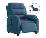 Fauteuil massage / elektrisch verstelbaar fluweel blauw, Ophalen, Overige kleuren, Nieuw, Eén
