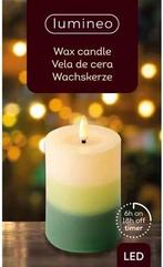Ledkaars wax steady binnen lumineo groen tricolor warm wit, Ophalen of Verzenden, Nieuw