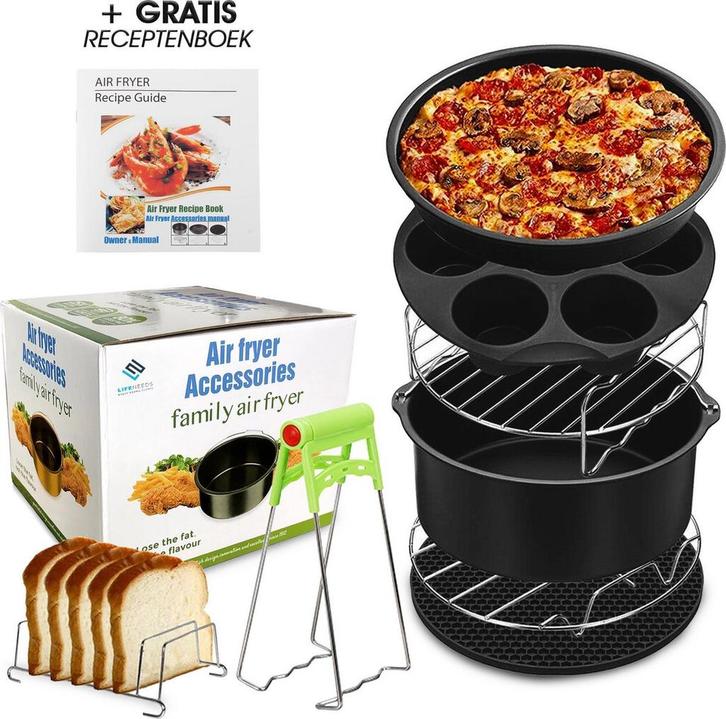 Airfryer Accesoireset - 8 delige Accessoire voor, Witgoed en Apparatuur, Frituurpannen, Verzenden