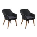 vidaXL Tuinstoelen 2 st met kussens poly rattan zwart, Tuin en Terras, Tuinstoelen, Verzenden, Nieuw, Rotan