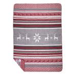 plaid herten rood grijs 130x180cm, Verzenden, Nieuw