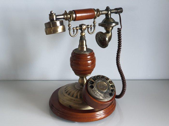 Analoge telefoon - Hout, Messing - Antiek, exclusief,, Antiek en Kunst, Kunst | Designobjecten