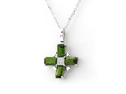 Zonder Minimumprijs - Ketting met hanger - 14 karaat Witgoud, Sieraden, Tassen en Uiterlijk, Antieke sieraden