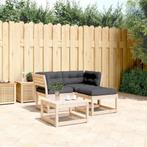 vidaXL 3-delige Loungeset met kussens massief grenenhout, Verzenden, Nieuw, 3 zitplaatsen, Loungeset