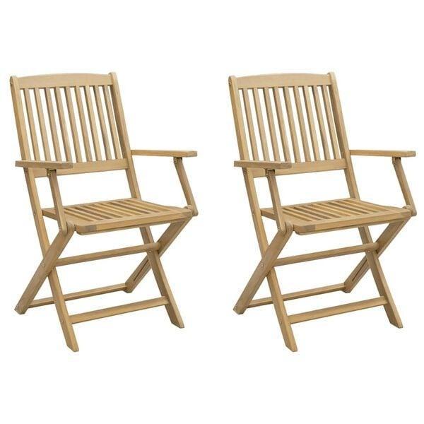 Acaciahouten Tuinstoelen Set 2 | Tweedekansje | OP = OP, Tuin en Terras, Tuinstoelen, Inklapbaar, Nieuw, Hout, Ophalen of Verzenden