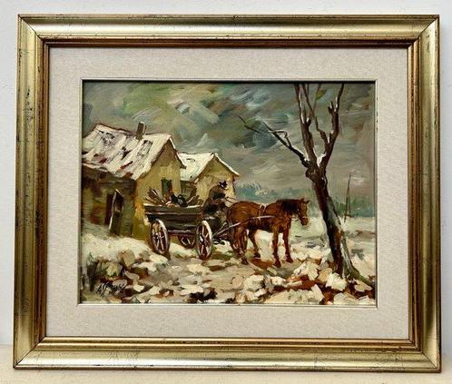 Arnaldo Spagnoli (1906-1989) - Paesaggio antico in inverno -, Antiek en Kunst, Kunst | Schilderijen | Klassiek