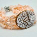 Koraal - Zilver - Armband - ECHTE ROZE KORAAL, Verzamelen, Mineralen en Fossielen