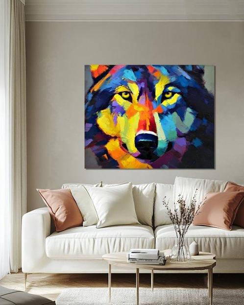Michael Mey - Vivid Wolf - XL, Antiek en Kunst, Kunst | Schilderijen | Modern
