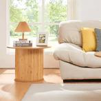 Bijzettafel Ledepid ronde tafelblad naturel 45x60 cm [en.cas, Verzenden, Nieuw