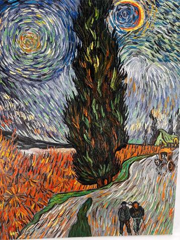 Weg met cipressen en ster naar Vincent van Gogh beschikbaar voor biedingen