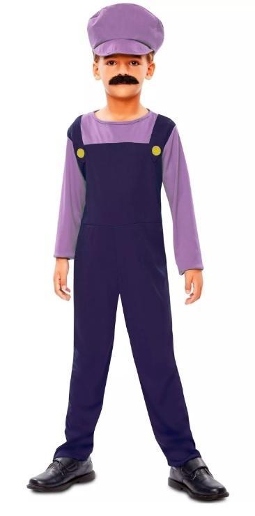 Waluigi Loodgieter pakje kind, Kleding | Dames, Carnavalskleding en Feestkleding, Nieuw, Ophalen of Verzenden