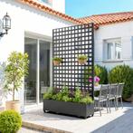 Kamerscherm Toma met plantenbak 190x82x38 cm zwart cas, Verzenden, Nieuw