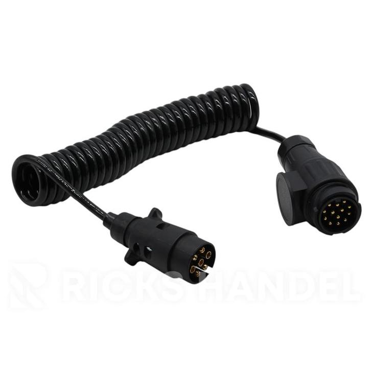 Spiraalkabel van 7- naar 13-polig - 60 tot 300 cm, Auto diversen, Aanhangwagen-onderdelen, Nieuw, Ophalen of Verzenden