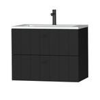 Tiger Maryport Meubelset 80 cm met 2 lades Mat zwart incl, Ophalen of Verzenden, Nieuw, Chroom, Bad