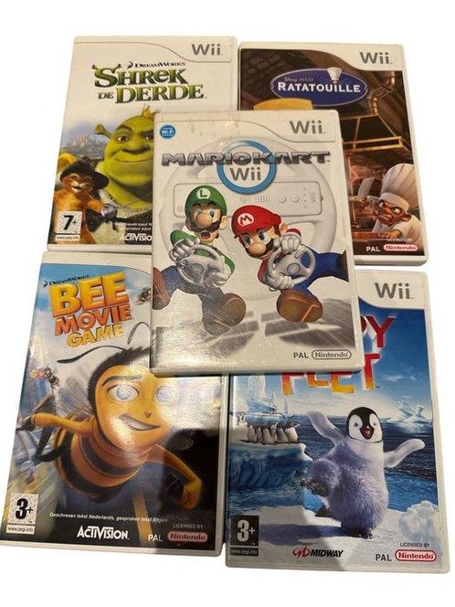 Nintendo - Wii - with 5 Games (Mario Kart) + 2 controllers -, Spelcomputers en Games, Spelcomputers | Overige Accessoires